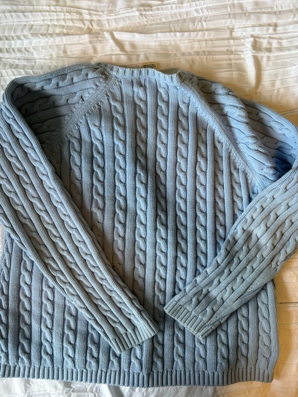 L.L. Bean Light Blue Cable Knit Cardigan - Picture 4 of 6